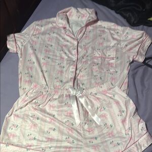 Pink and White Pajama Set